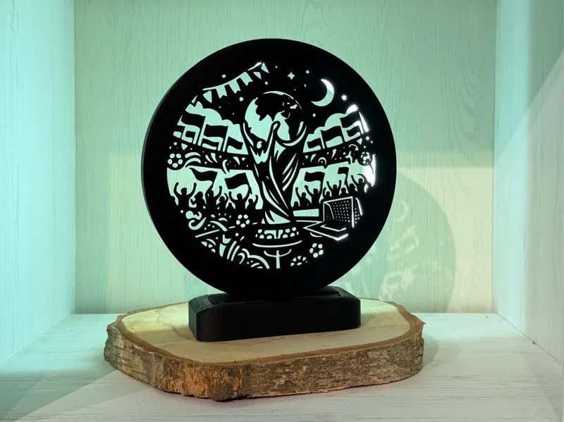 LED Ring Lampe v3 inkl. Rahmen mit WM Motiv