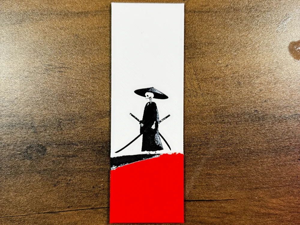 Minimalist Samurai HueForge Bookmark