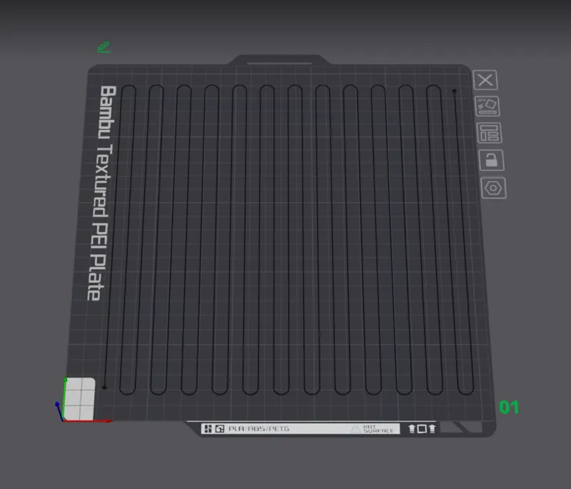 Quick bed flatness and first layer extrusion quality test (255mm bed, compatible with X1 and P1)