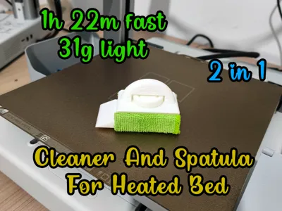 Heated bed and plate cleaner and spatula