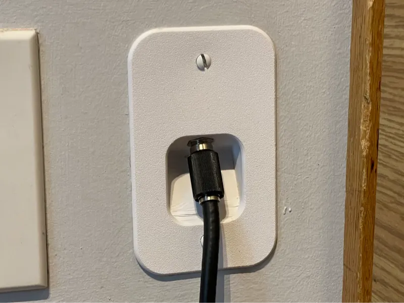 Angled Coax Cable Outlet Cover – Wall Mount