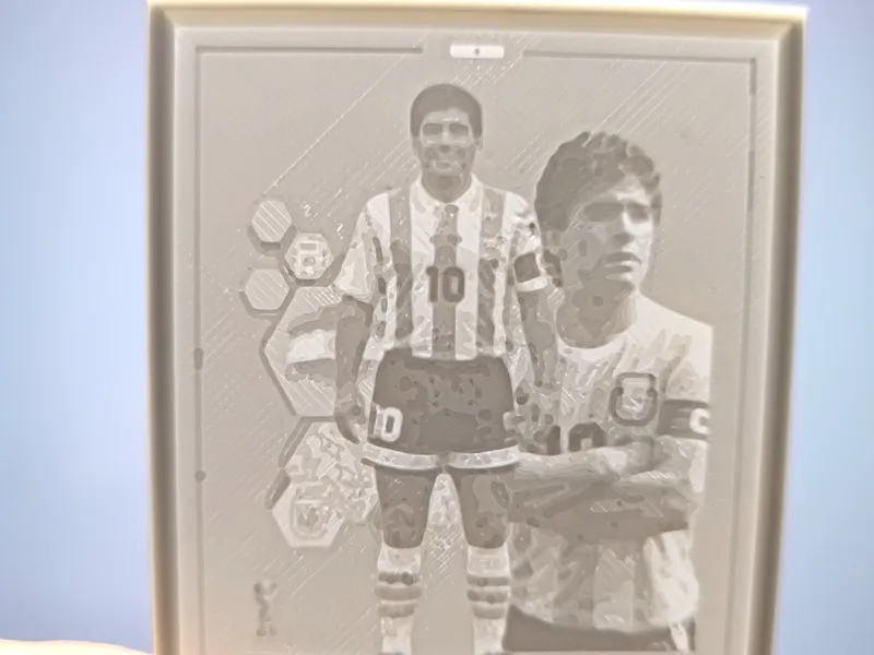 Litofanía 3D de Leyendas del Fútbol Maradona