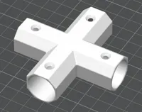 Raccord croix tube PVC de 20 mm diam (avec trou pour vis)