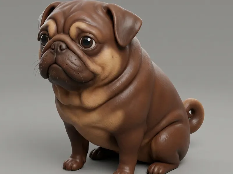 Pug Life AI - Statuetta Carlino Realistica