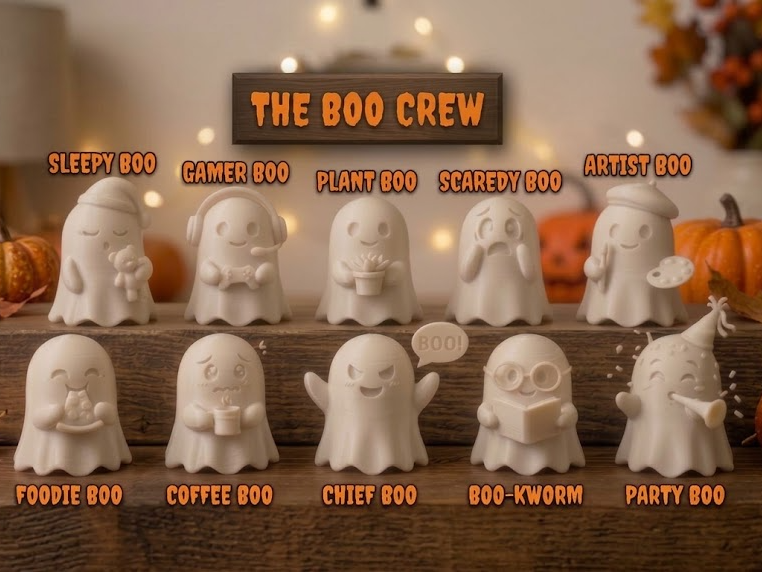 The Boo Crew – 10 Cute Desk Buddy Ghosts - 1