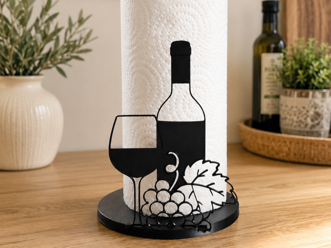Support essuie-tout - Bouteille de vin