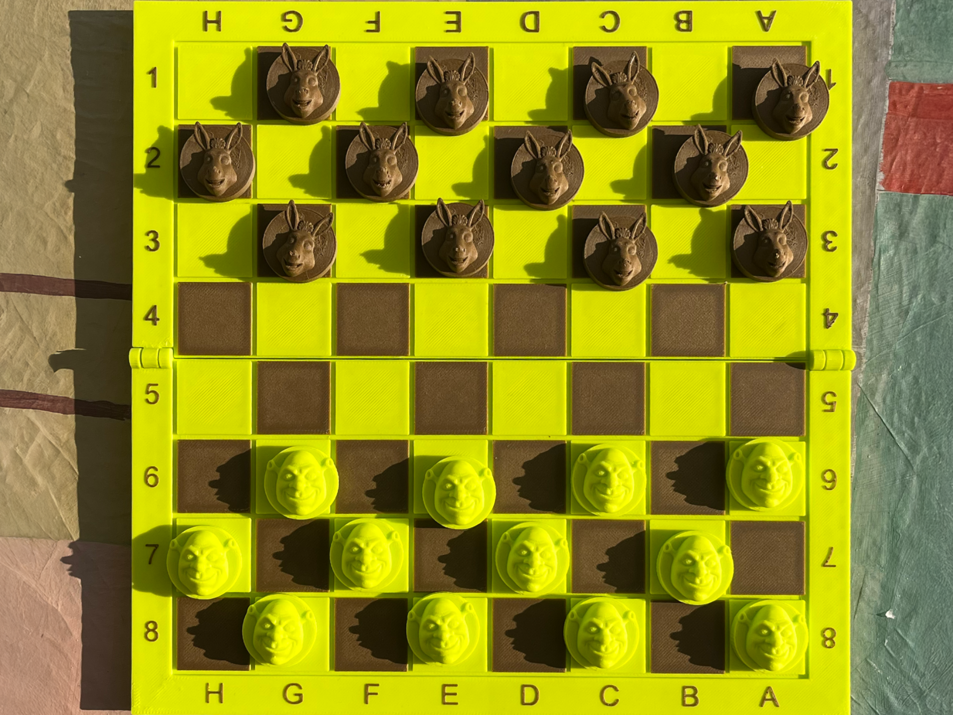 Shrek Checkers. Chessboard + box