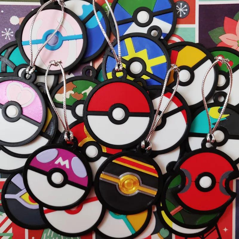Pokemon Christmas Tree Balls - Multimaterial and single extruder