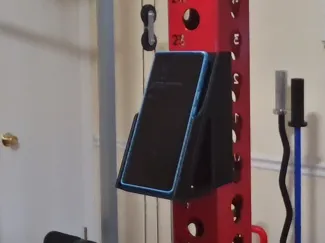 Rogue squat rack cell phone holder