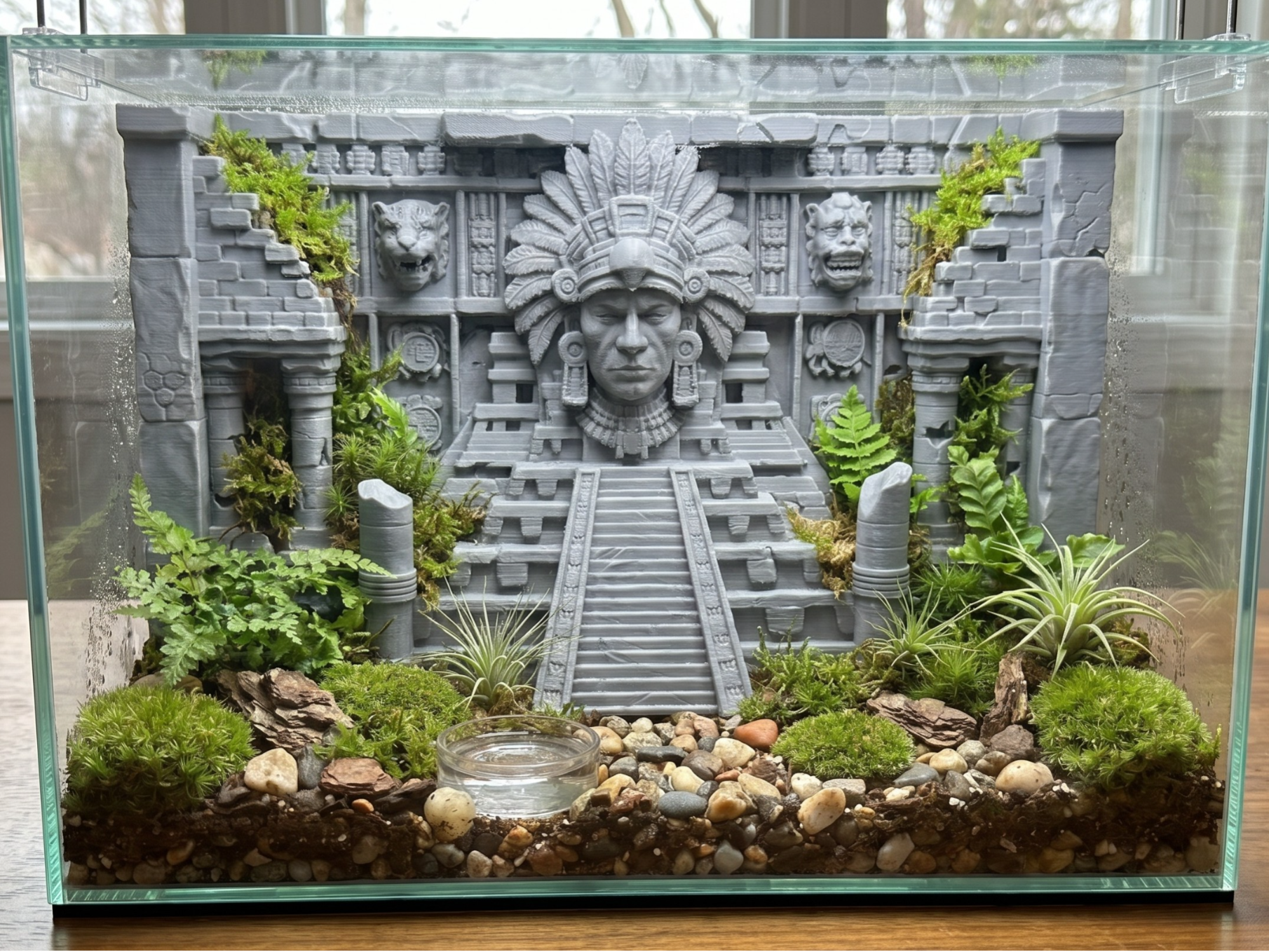 Ancient Mayan Ruin-Terrarium & Aquarium Background