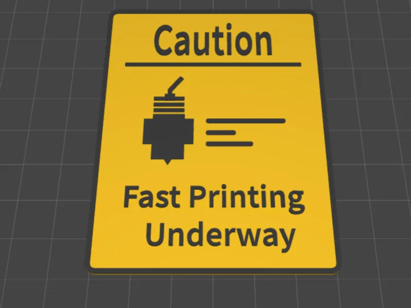 Caution 3d printing sign