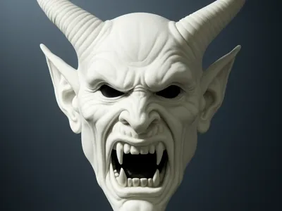 Demon Mask – Halloween Decoration & Wearable Version