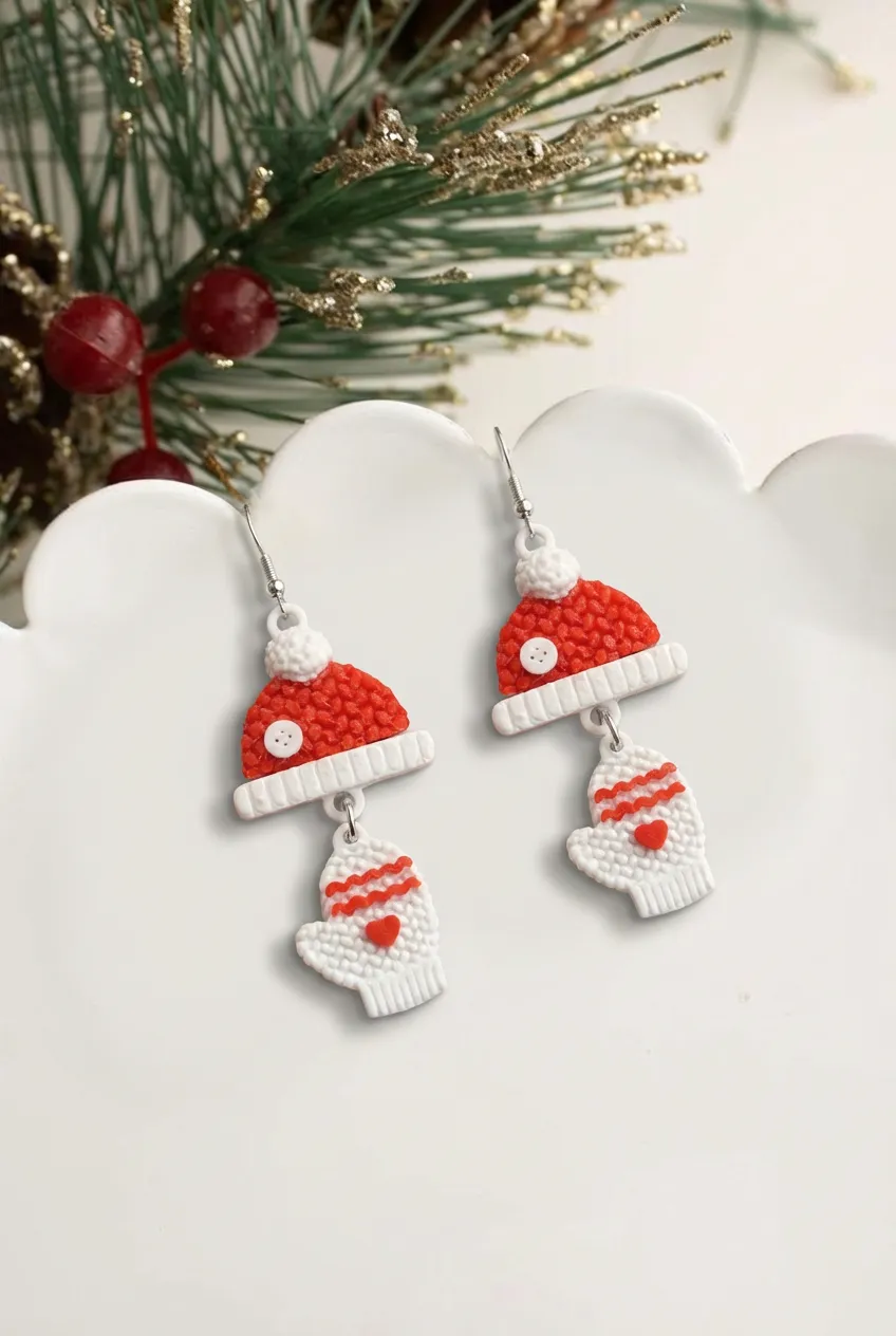 Snowy Knit Wishes Earrings view 2