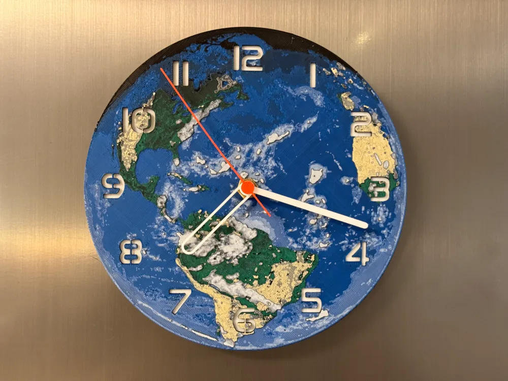 wall / desk clock the earth by cP3D MakerWorld: Download Free 3D Models