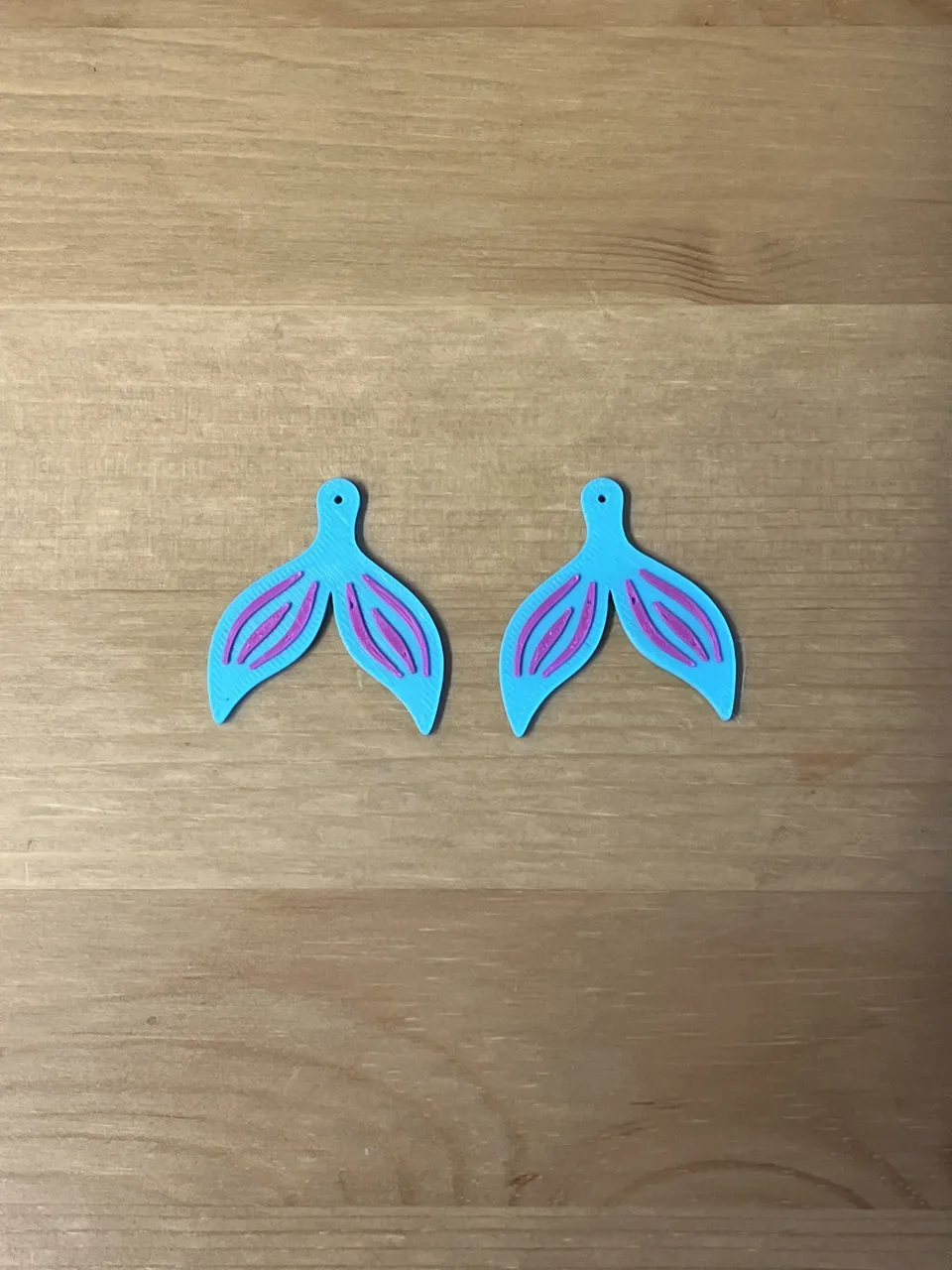 mermaid tail earrings view 2