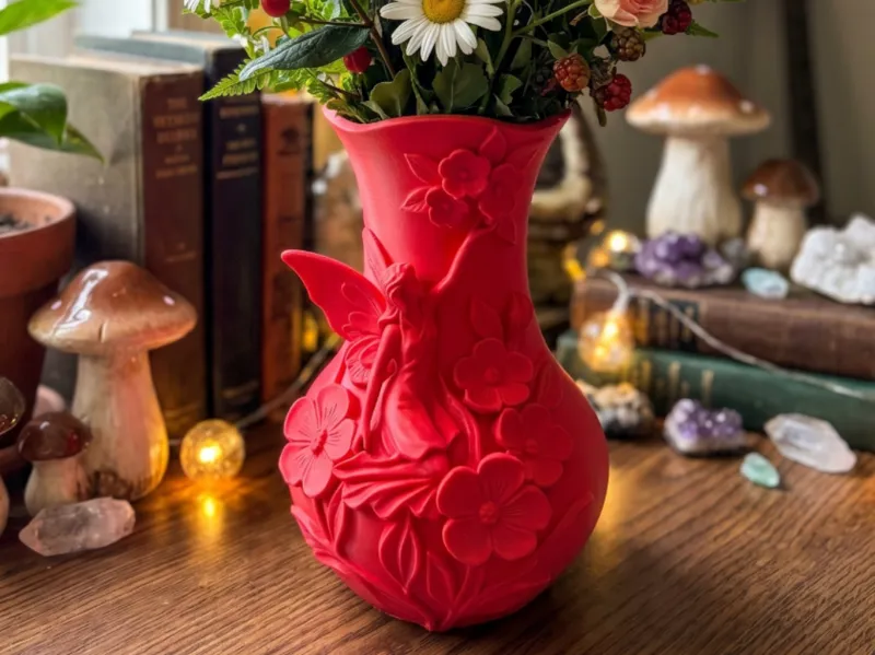 Whimsical Fairy Garden Floral Vase