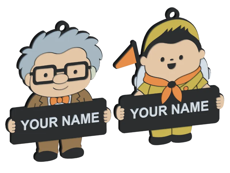 Customizable Carl & Russell Keychain Pack