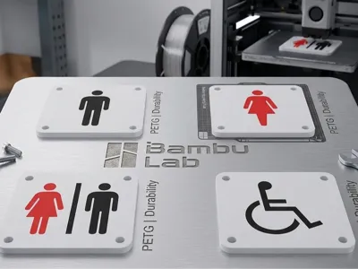 Minimalist WC Signs - 100x100mm Square Series