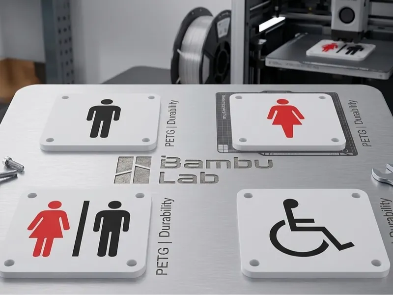 Minimalist WC Signs - 100x100mm Square Series