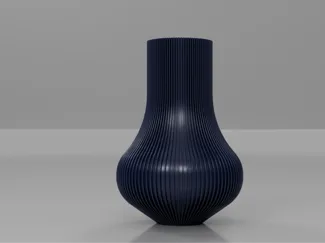 Tall or Short Vase with Vertical Ribbing