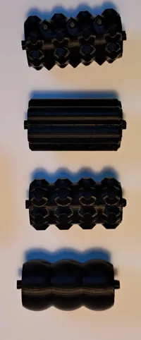 PLA massagers + 0.5 mm on the Z axis