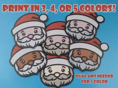 Santa Coasters - 3 to 5 Color Print Options