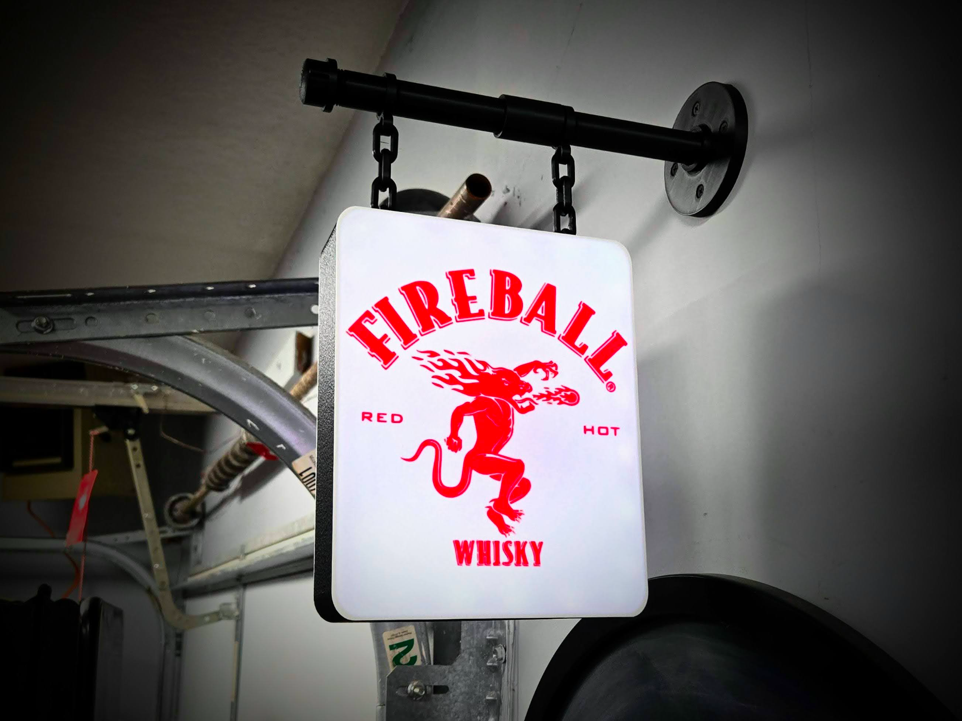 FIREBALL ~ 2-Sided Hanging Pub Style Light