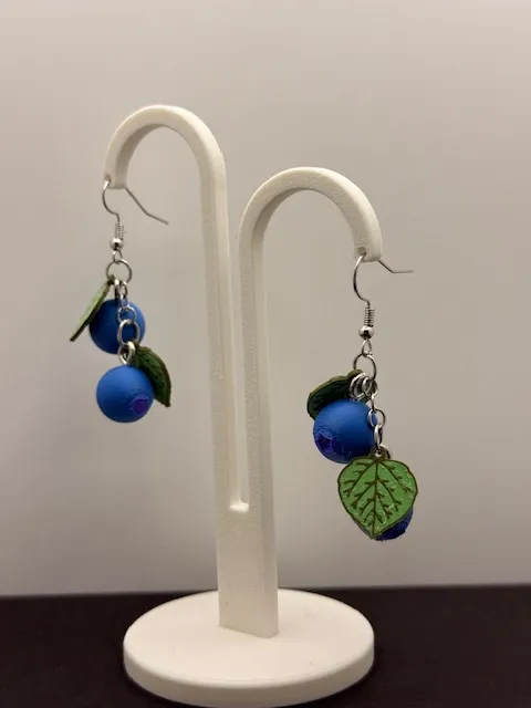 Delightful Blueberry Earrings (0.2mm Optimized) view 2