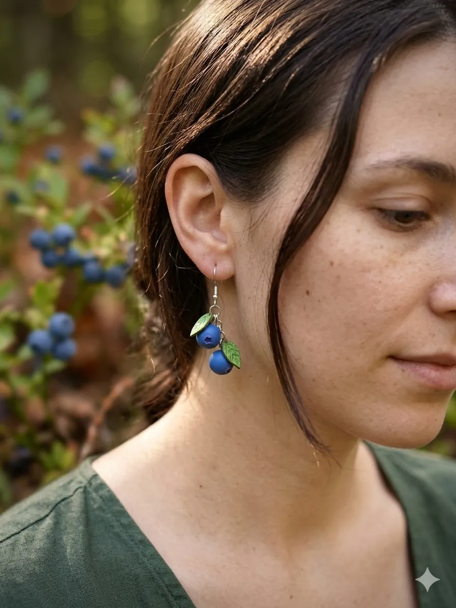 Delightful Blueberry Earrings (0.2mm Optimized) view 4