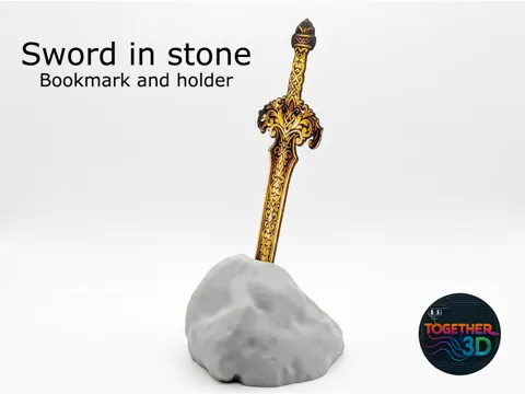 Accesorio de lectura: Sword in Stone bookmark — referencia de MakerWorld