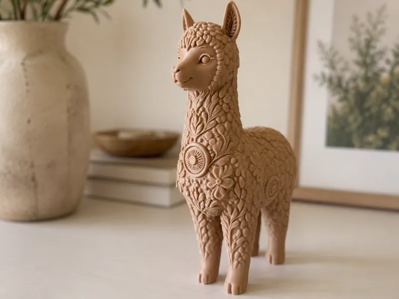 Cute Ornamental Llama Statue