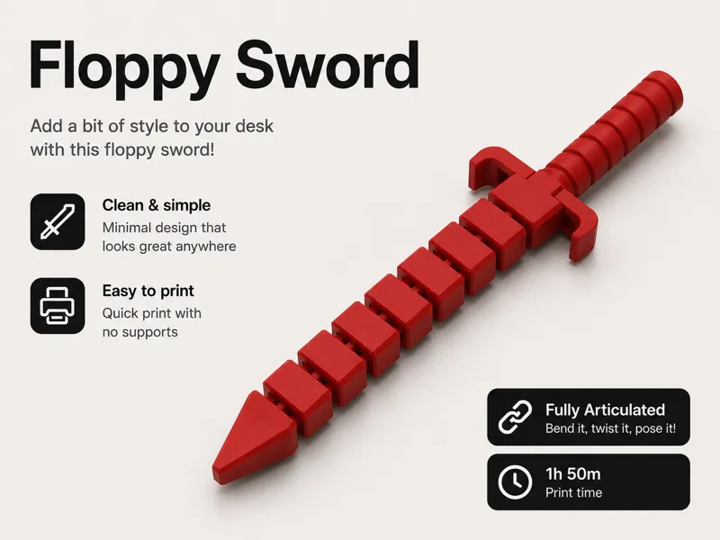 Articulated floppy sword