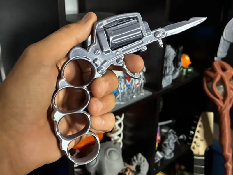 19th Century French Knuckle Duster Revolver Prop