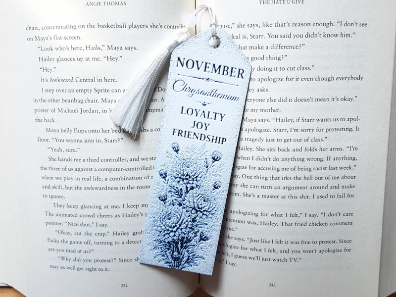Bookmark, November Flower, Birth month