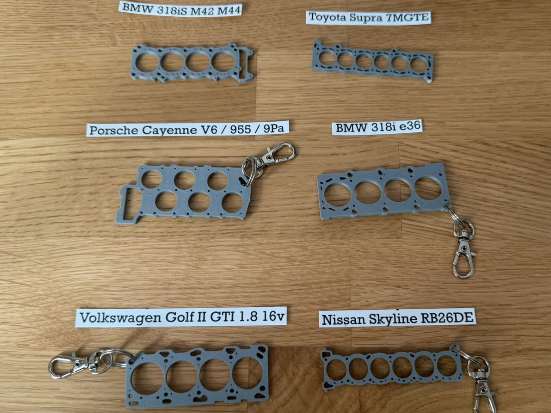 Engine Head Gasket Keychains – Iconic Car Engines