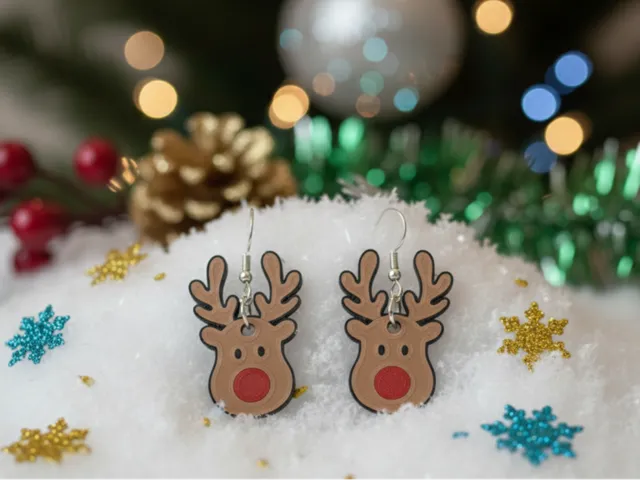 Cute Reindeer Dangle Earrings - Christmas Season