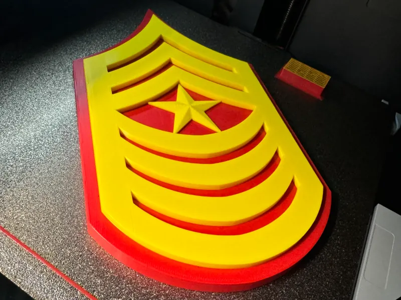 Yellow SgtMaj with Red Backing