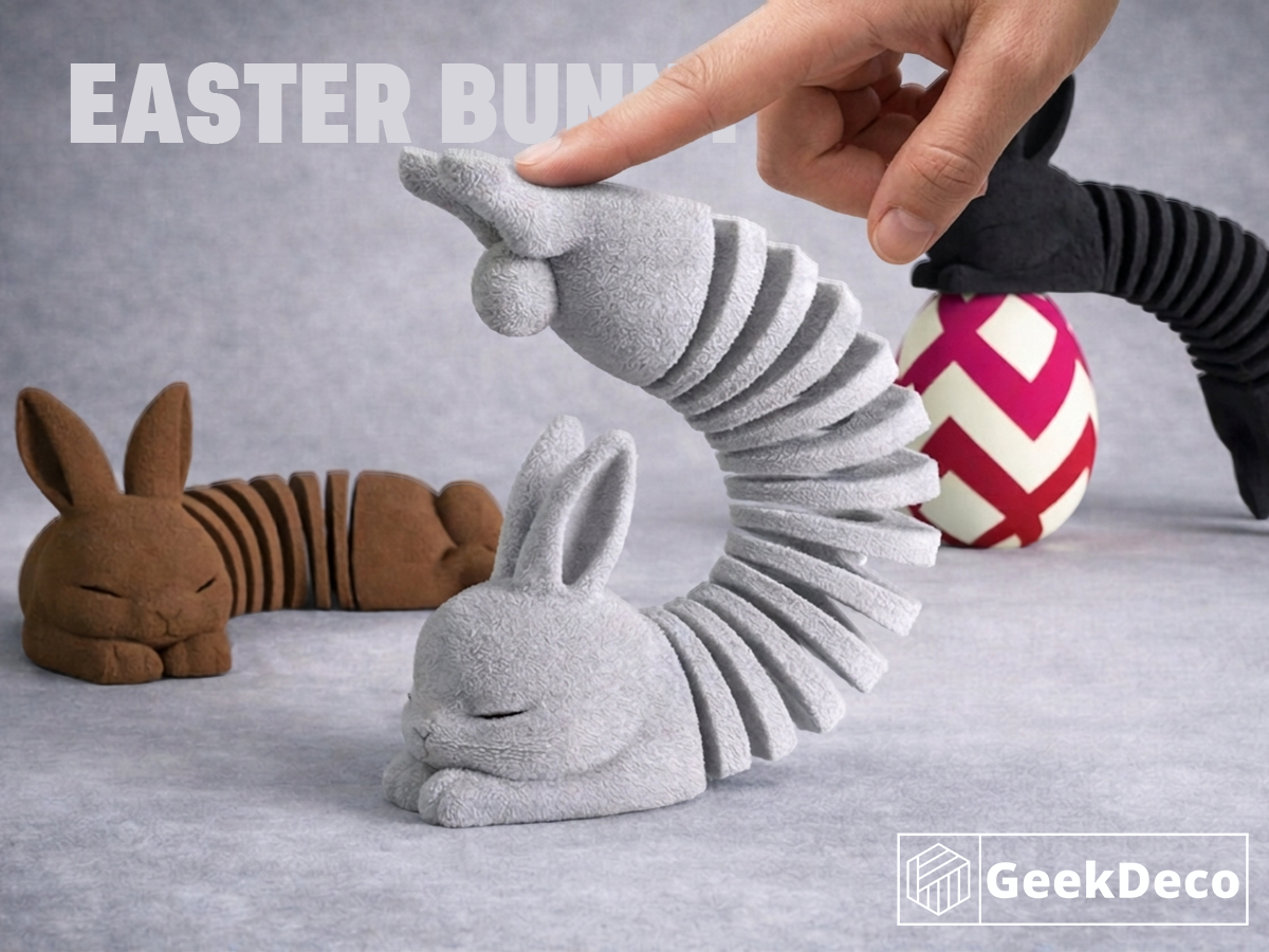 Miniatura 2 do modelo 3D Flexi Spring Easter bunny + Card holder