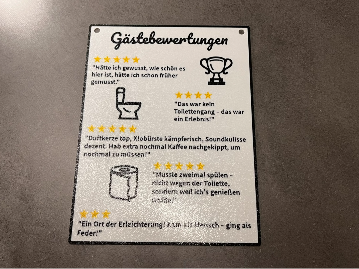 Schild WC Lustige Bewertungen