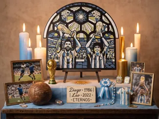 Messi & Maradona Stained Glass - La Catedral