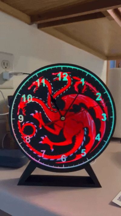 House Of The Dragon Led clock