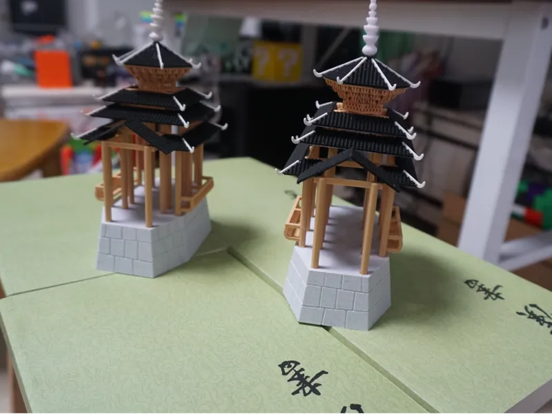 侗寨风雨桥主体中段模型摆件