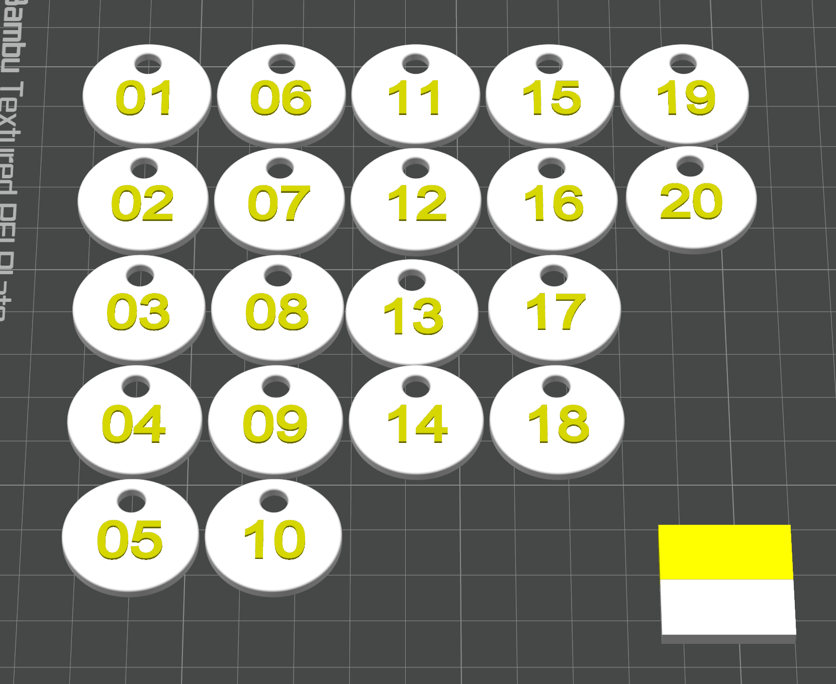 Miniatura 2 do modelo 3D Round keychain numbers 