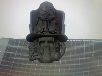 Skull mask with tubes and hat