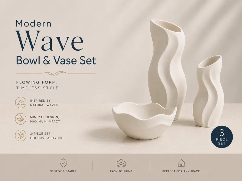 modern wave vase set