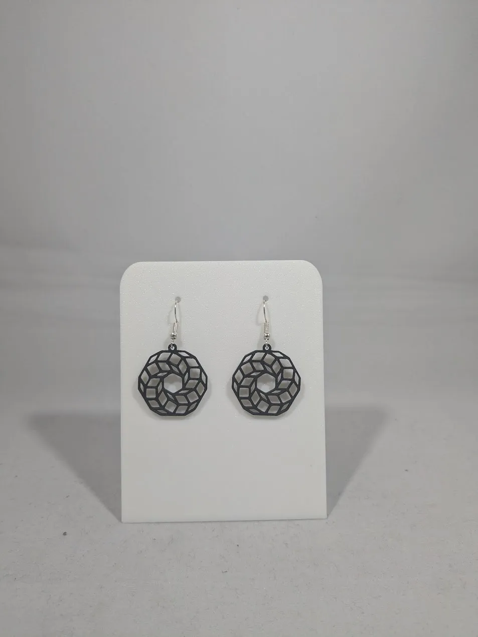 Abstract earrings - swirl circle view 4