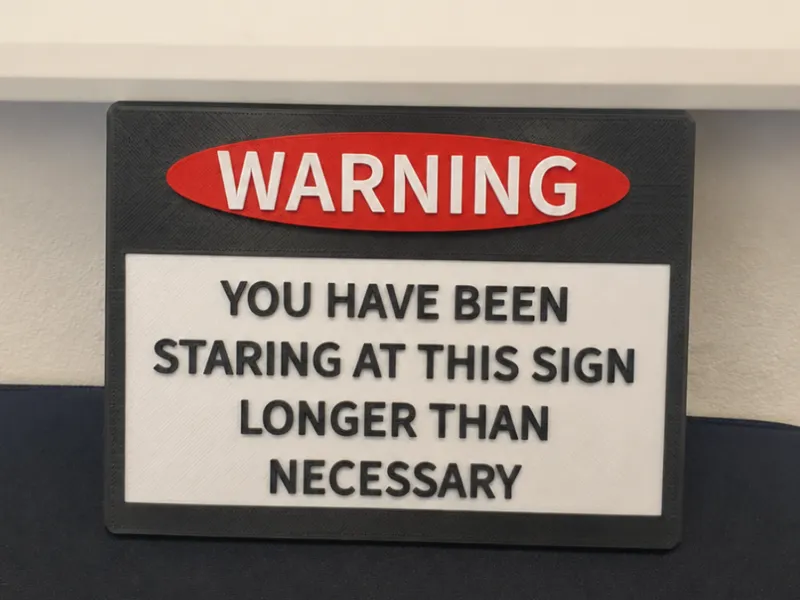 Funny Sarcastic Warning Sign - Staring Too Long