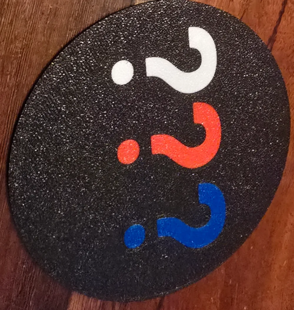 Coaster With The Three Question Marks Logo By User 217303648 MakerWorld Coaster With The Three Question Marks Logo By User 217303648 Makerworld