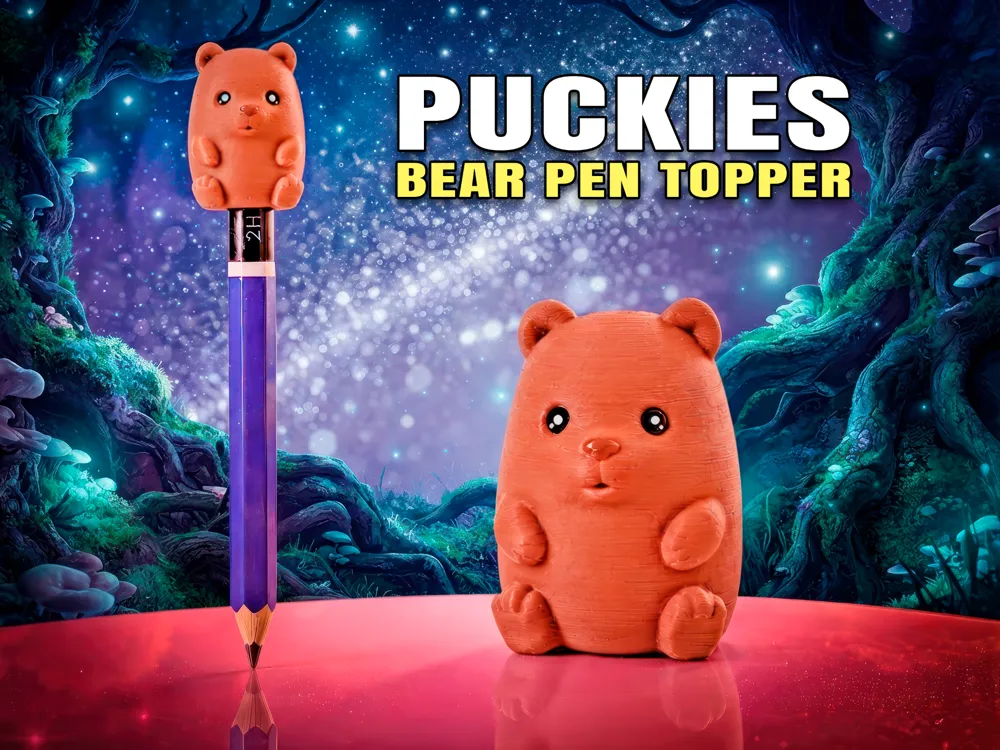 Caja o estuche: Cute Bear Pen Topper (Puckies Collection). Referencia del modelo original.