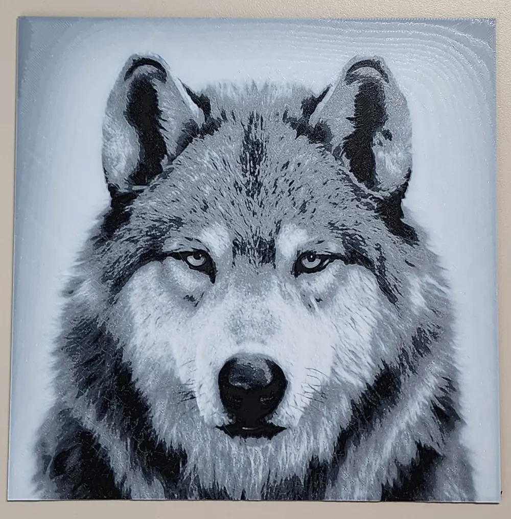 Grey Wolf (hueforge) by briankstan MakerWorld: Download Free 3D Models